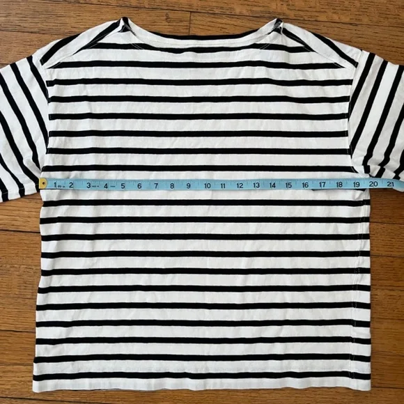 Everlane The Mariner Oversized Tee - Black & Bone Stripe - Size Small - Picture 6 of 9